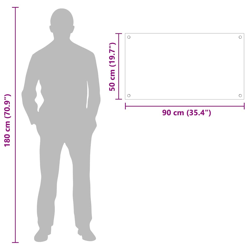 Køkken bagvæg Sort 90 x 50 cm hærdet glas