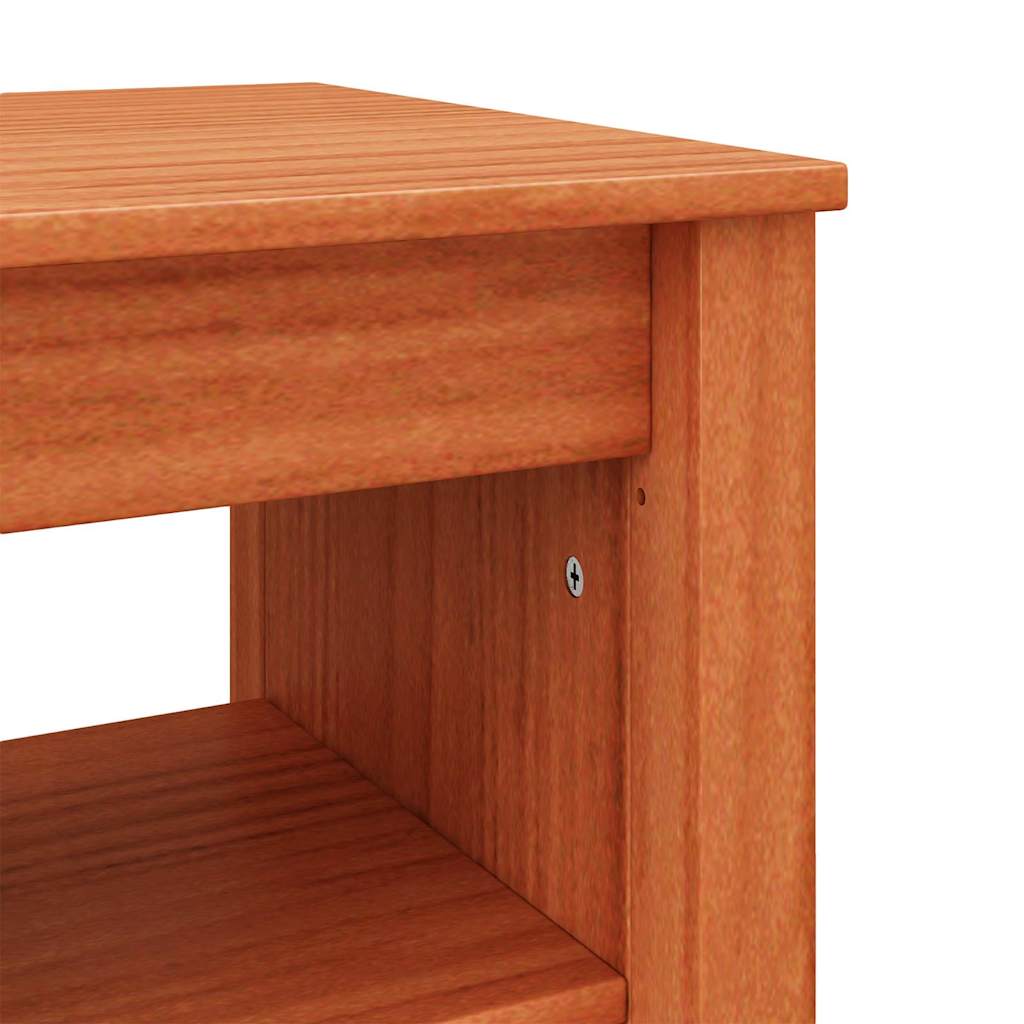 Sko bænk med hylde med opbevaring Voks brun 160 x 36,5 x 50 cm