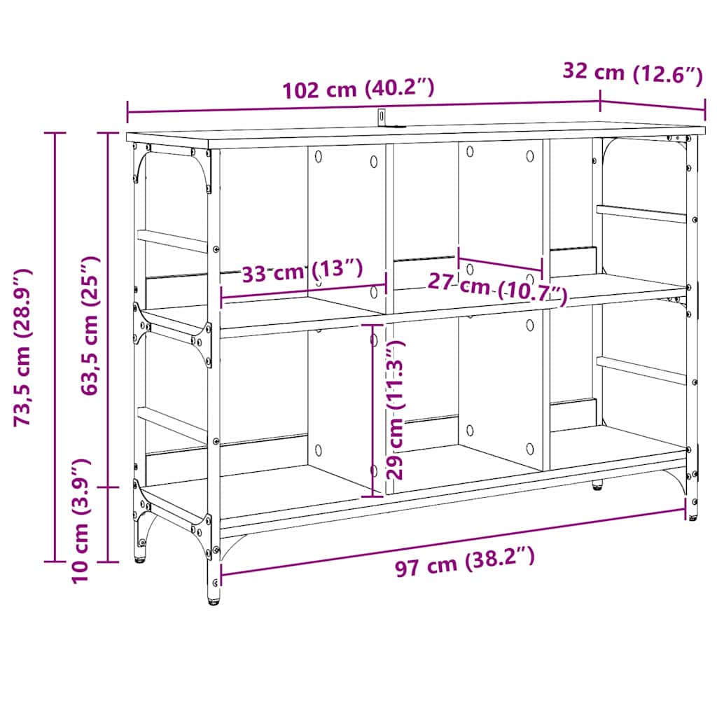 Sideboard Brun 102 x 32 x 73.5 cm Konstrueret træ