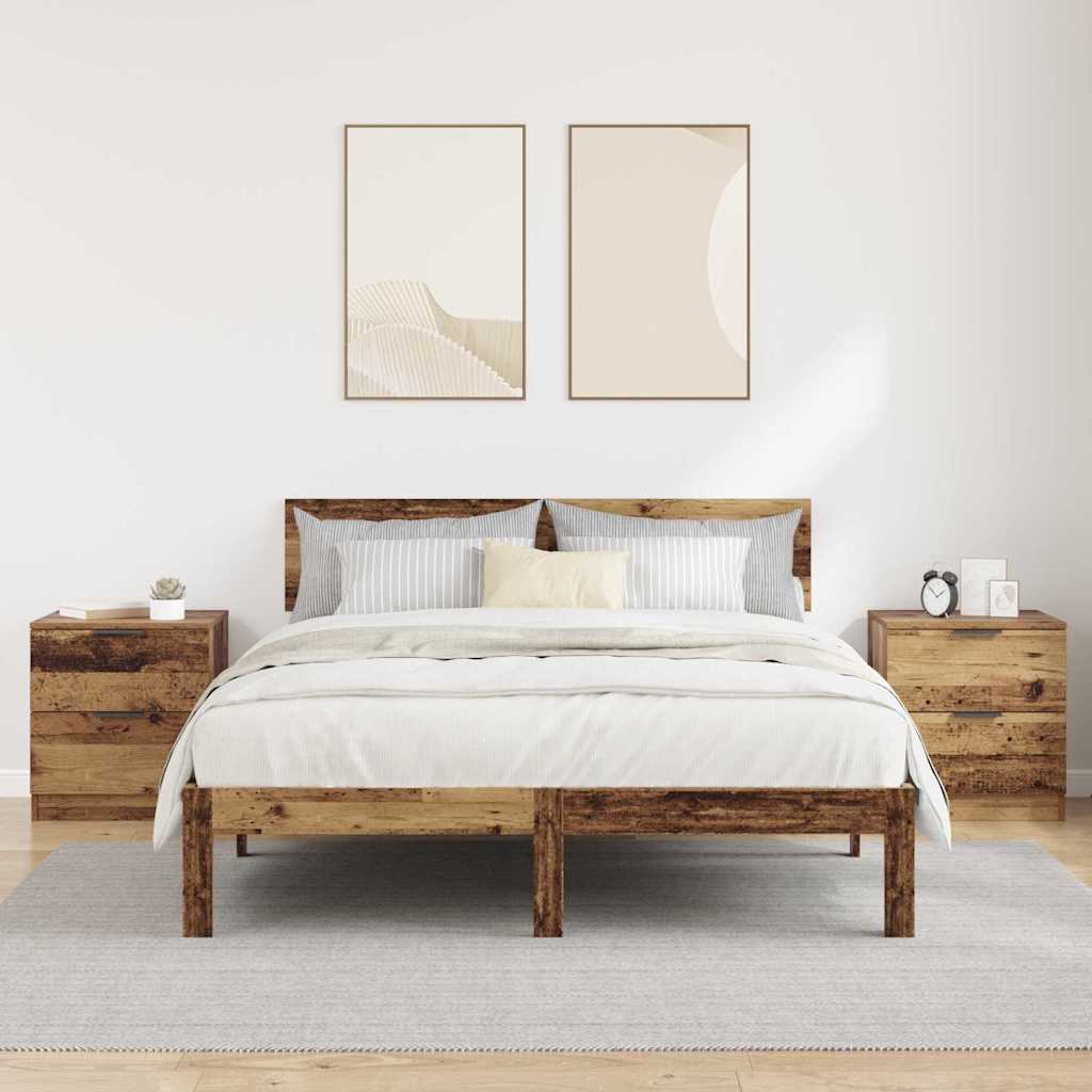 Natskab 2 pcs Gammelt træ 45 x 39 x 50 cm Konstrueret træ