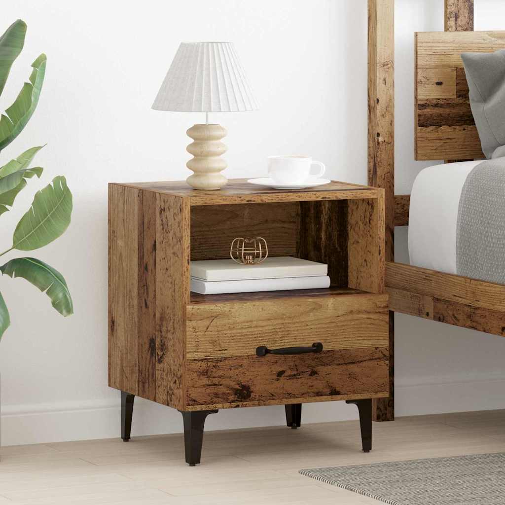 Natskab 2 pcs Gammelt træ 40 x 35 x 47,5 cm Konstrueret træ