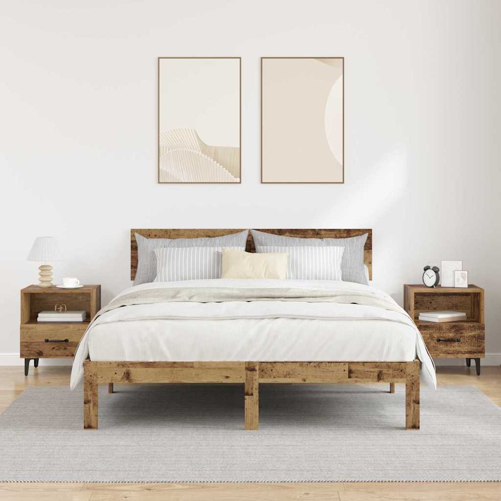 Natskab 2 pcs Gammelt træ 40 x 35 x 47,5 cm Konstrueret træ
