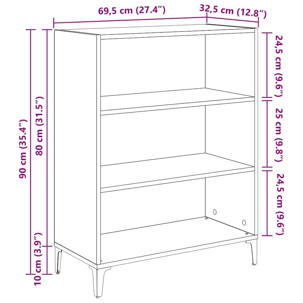 Sideboard artisan eg 32,5 x 69,5 x 90 cm Konstrueret træ