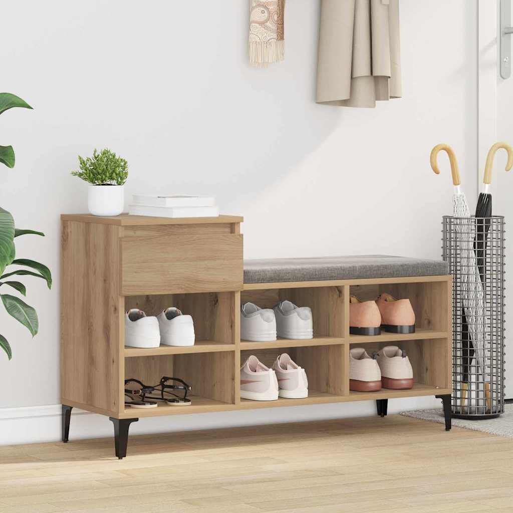 Sko skab med skuffe artisan eg 102 x 36 x 60 cm Konstrueret træ