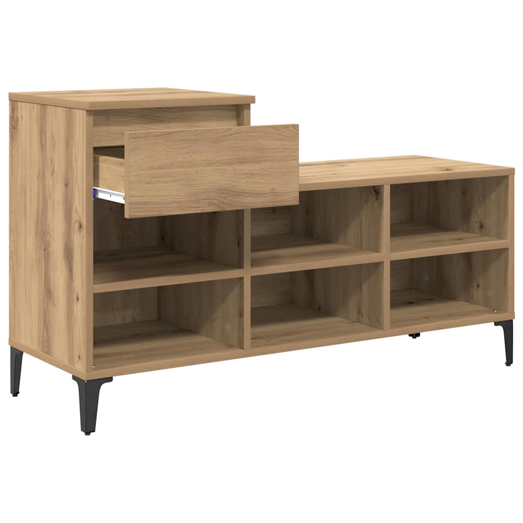 Sko skab med skuffe artisan eg 102 x 36 x 60 cm Konstrueret træ