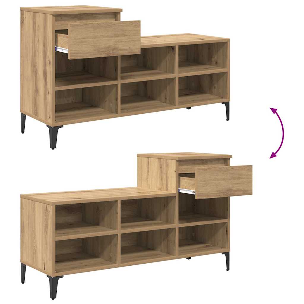 Sko skab med skuffe artisan eg 102 x 36 x 60 cm Konstrueret træ