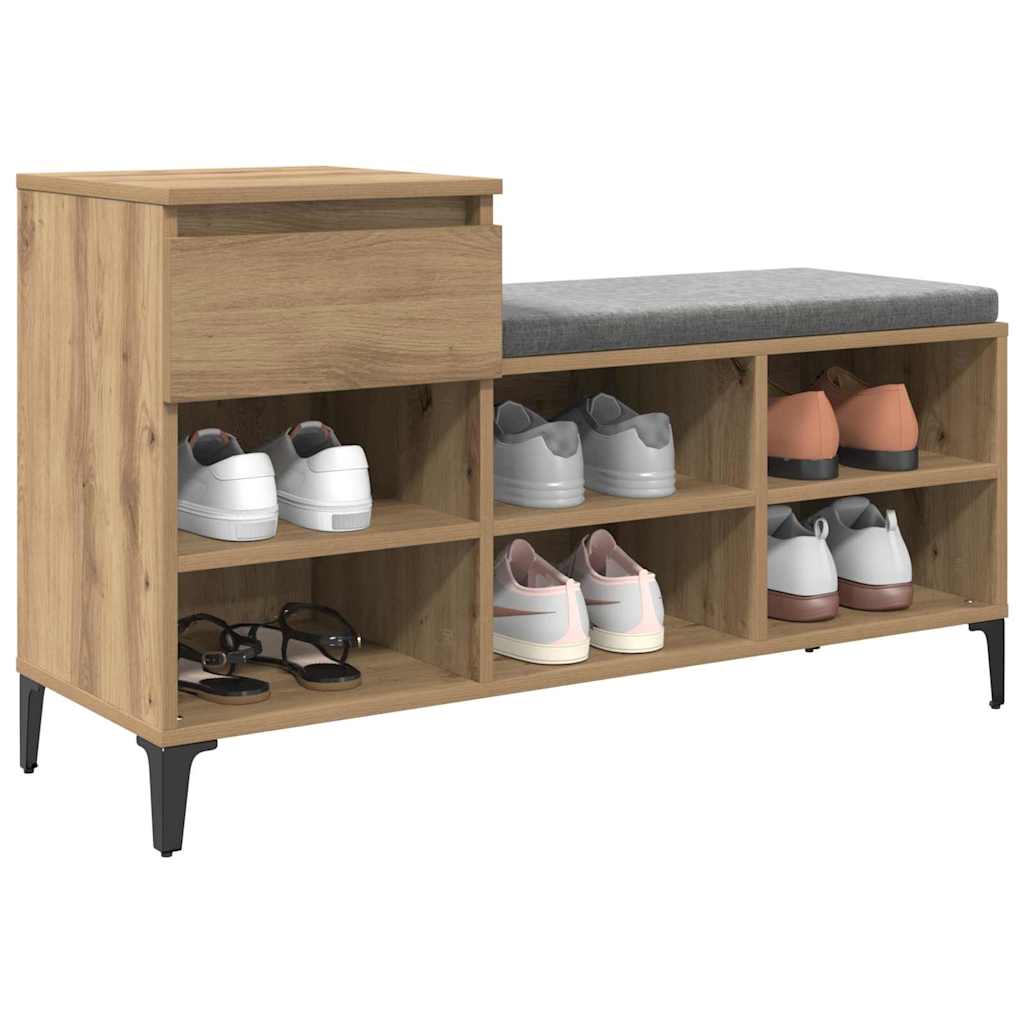 Sko skab med skuffe artisan eg 102 x 36 x 60 cm Konstrueret træ