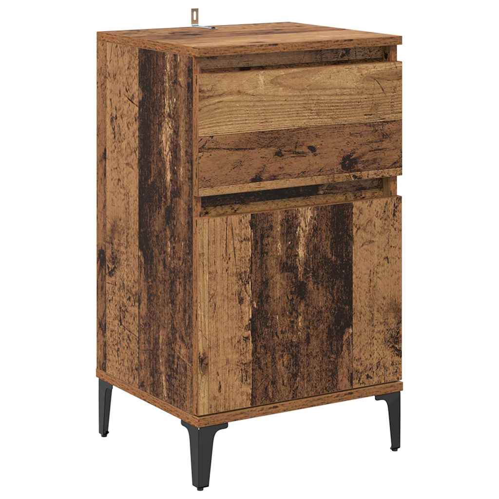 Natskab 2 pcs Gammelt træ 40 x 35 x 70 cm Konstrueret træ