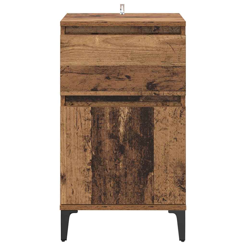 Natskab 2 pcs Gammelt træ 40 x 35 x 70 cm Konstrueret træ