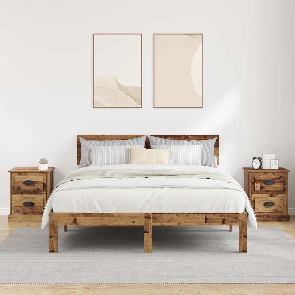 Natskab 2 pcs Gammelt træ 39 x 39 x 47.5 cm Konstrueret træ
