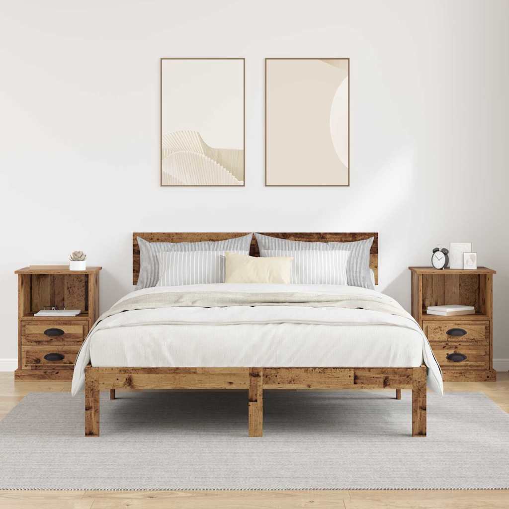 Natskab 2 pcs Gammelt træ 43 x 36 x 60 cm Konstrueret træ
