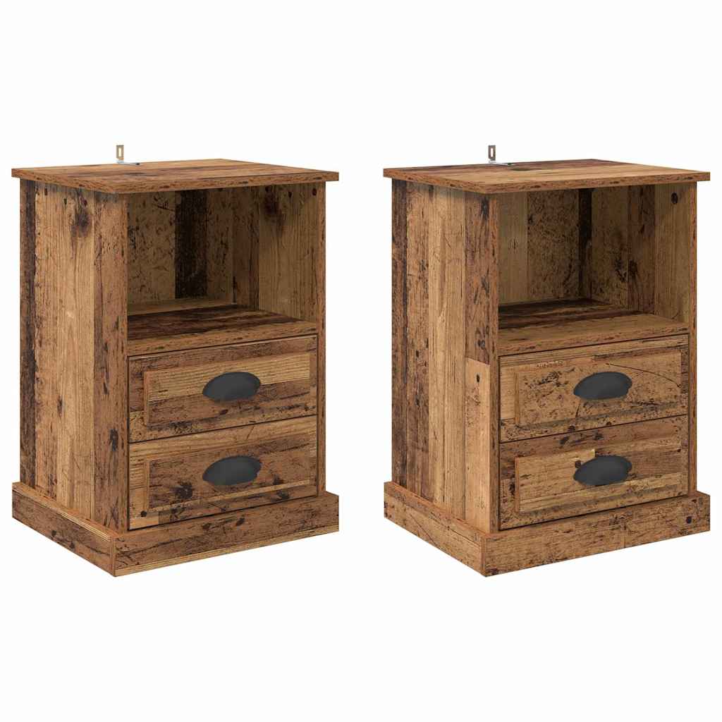 Natskab 2 pcs Gammelt træ 43 x 36 x 60 cm Konstrueret træ