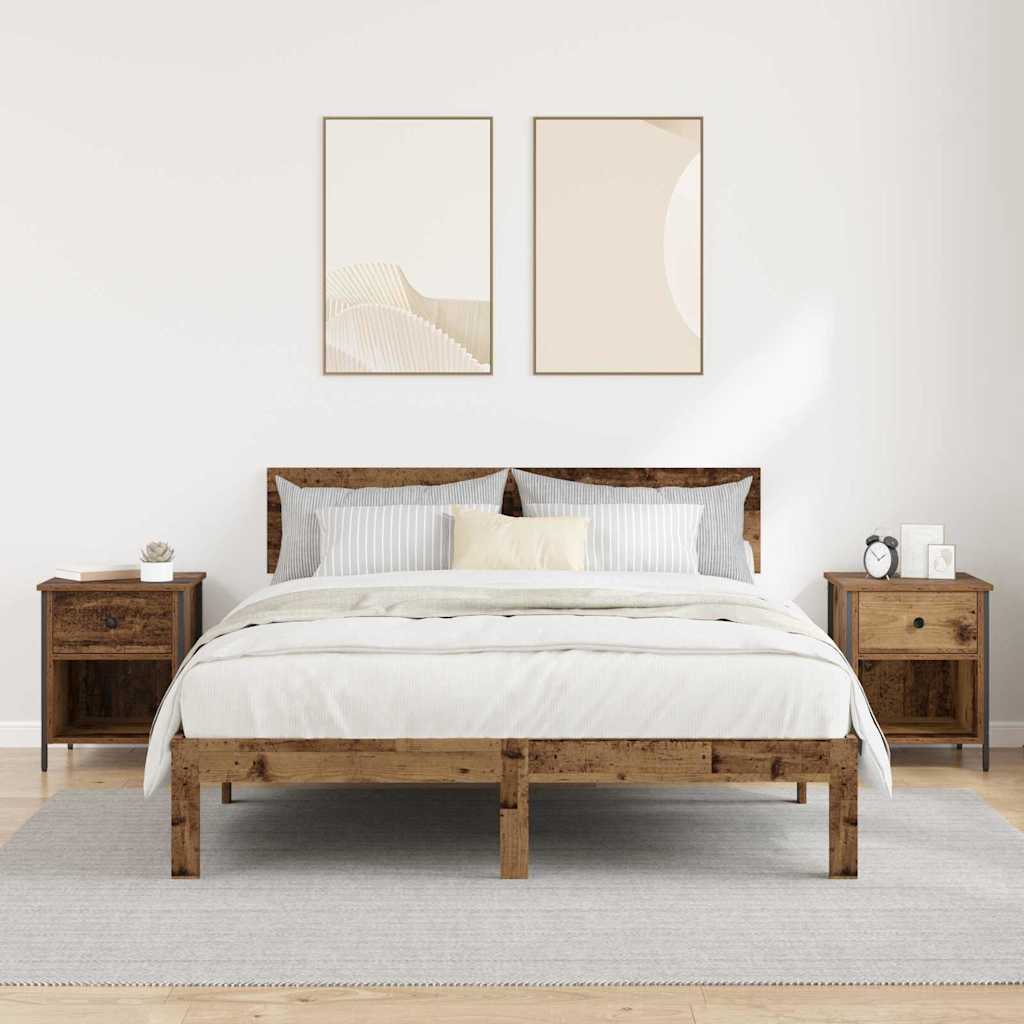 Natskab 2 pcs Gammelt træ 40 x 42 x 50 cm Konstrueret træ