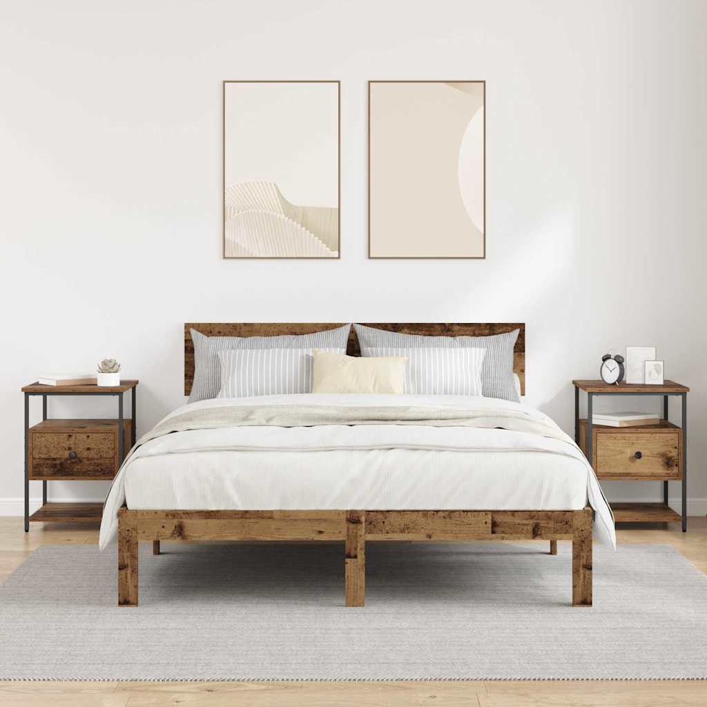 Natskab 2 pcs Gammelt træ 40 x 42 x 56 cm Konstrueret træ