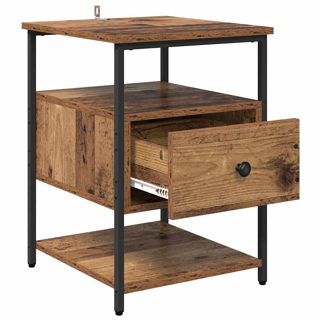 Natskab 2 pcs Gammelt træ 40 x 42 x 56 cm Konstrueret træ