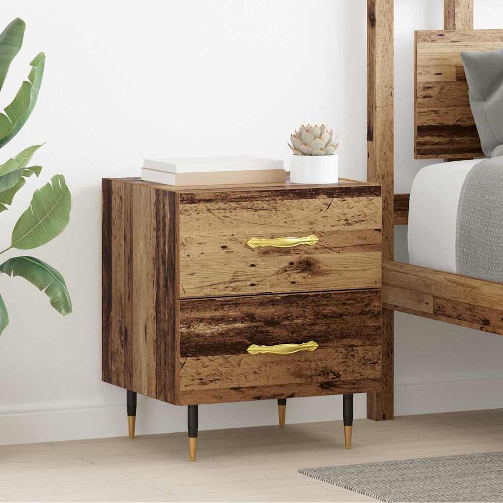 Natskab 2 pcs Gammelt træ 40 x 35 x 47,5 cm Konstrueret træ