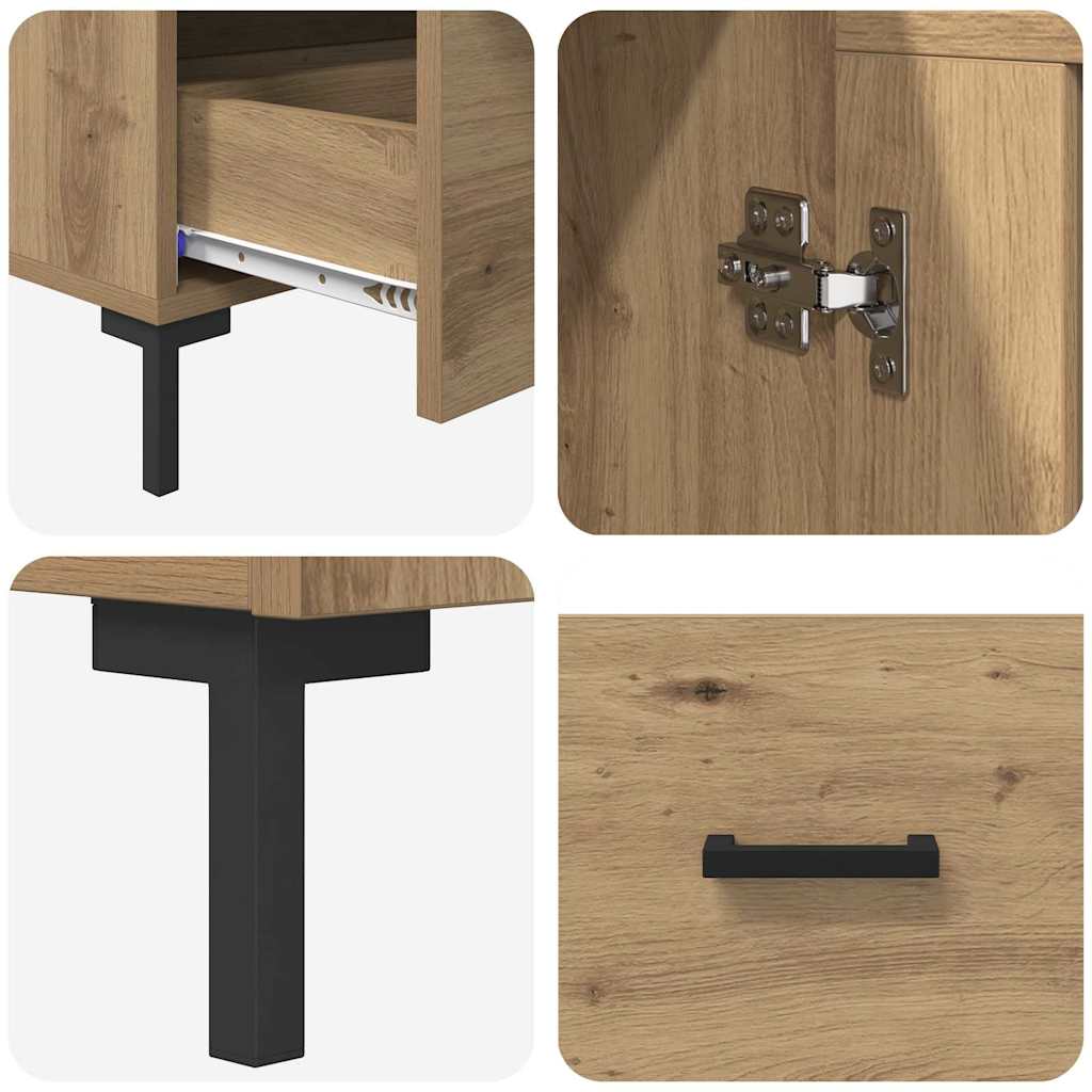 Highboard Artisan Egetræ 69,5 x 31 x 115 cm Konstrueret træ