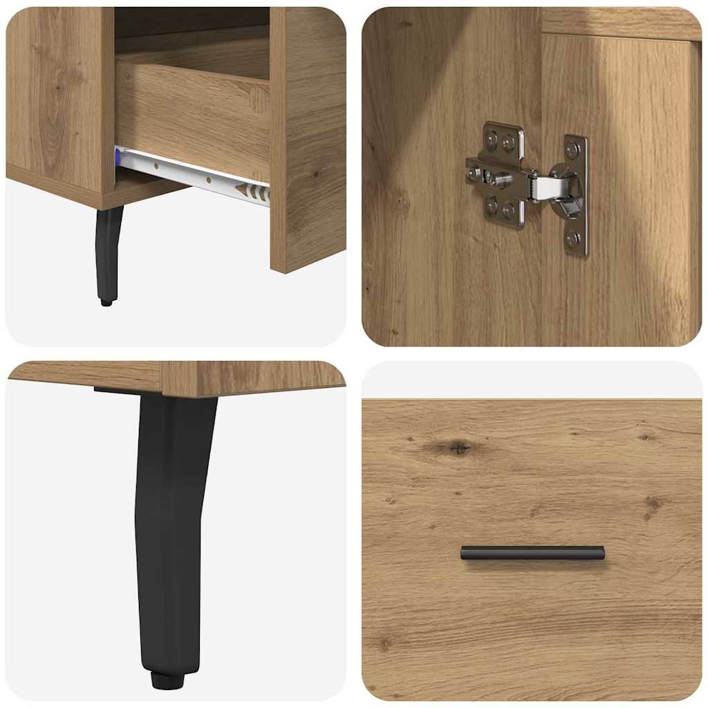 Highboard Artisan Egetræ 69,5 x 31 x 115 cm Konstrueret træ