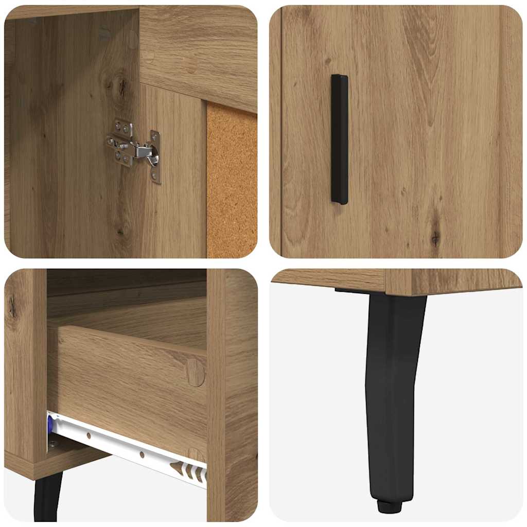 Highboard Artisan Egetræ 69,5 x 31 x 115 cm Konstrueret træ