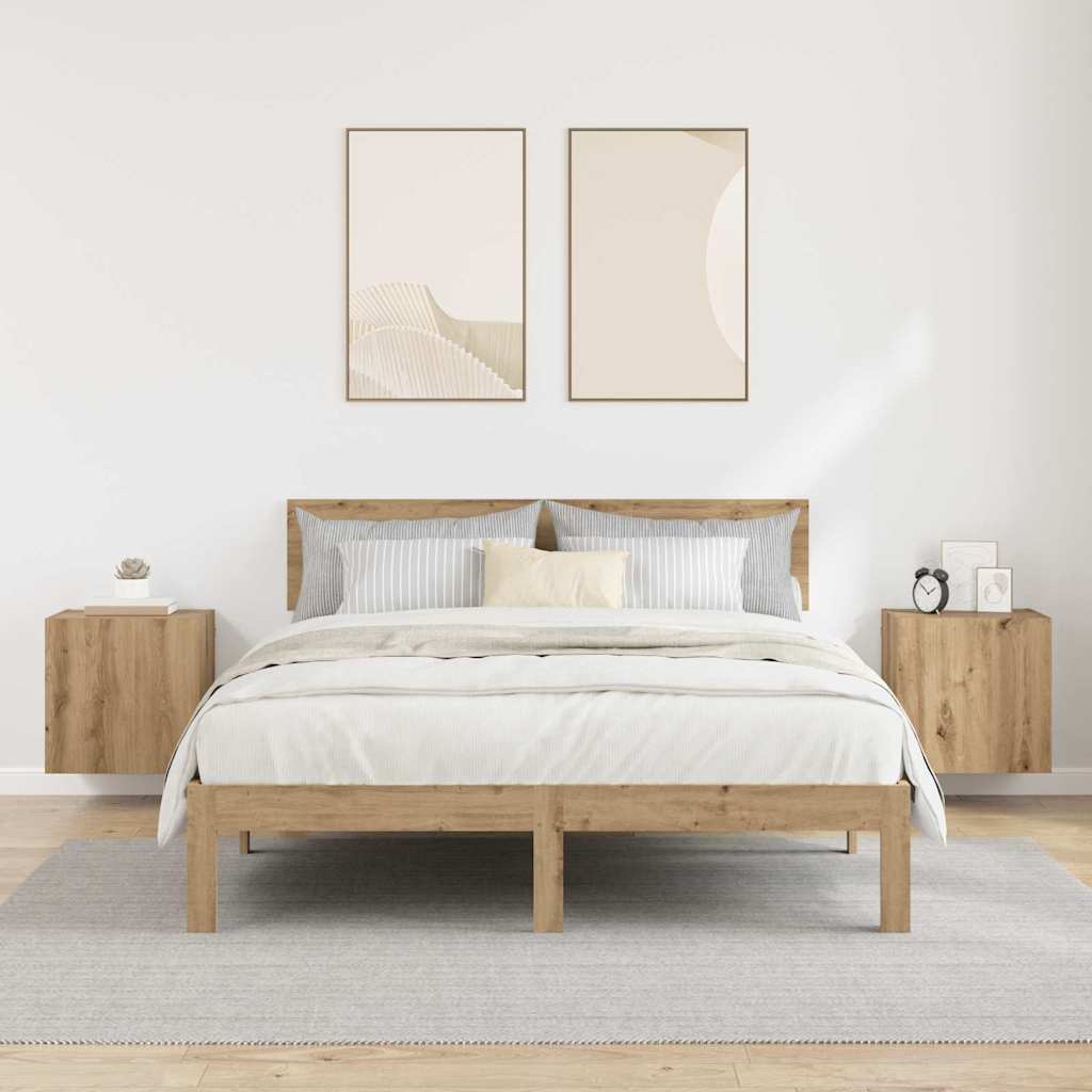 TV Væghylder 2 pcs Artisan Egetræ 40,5x30x40cm Konstrueret træ