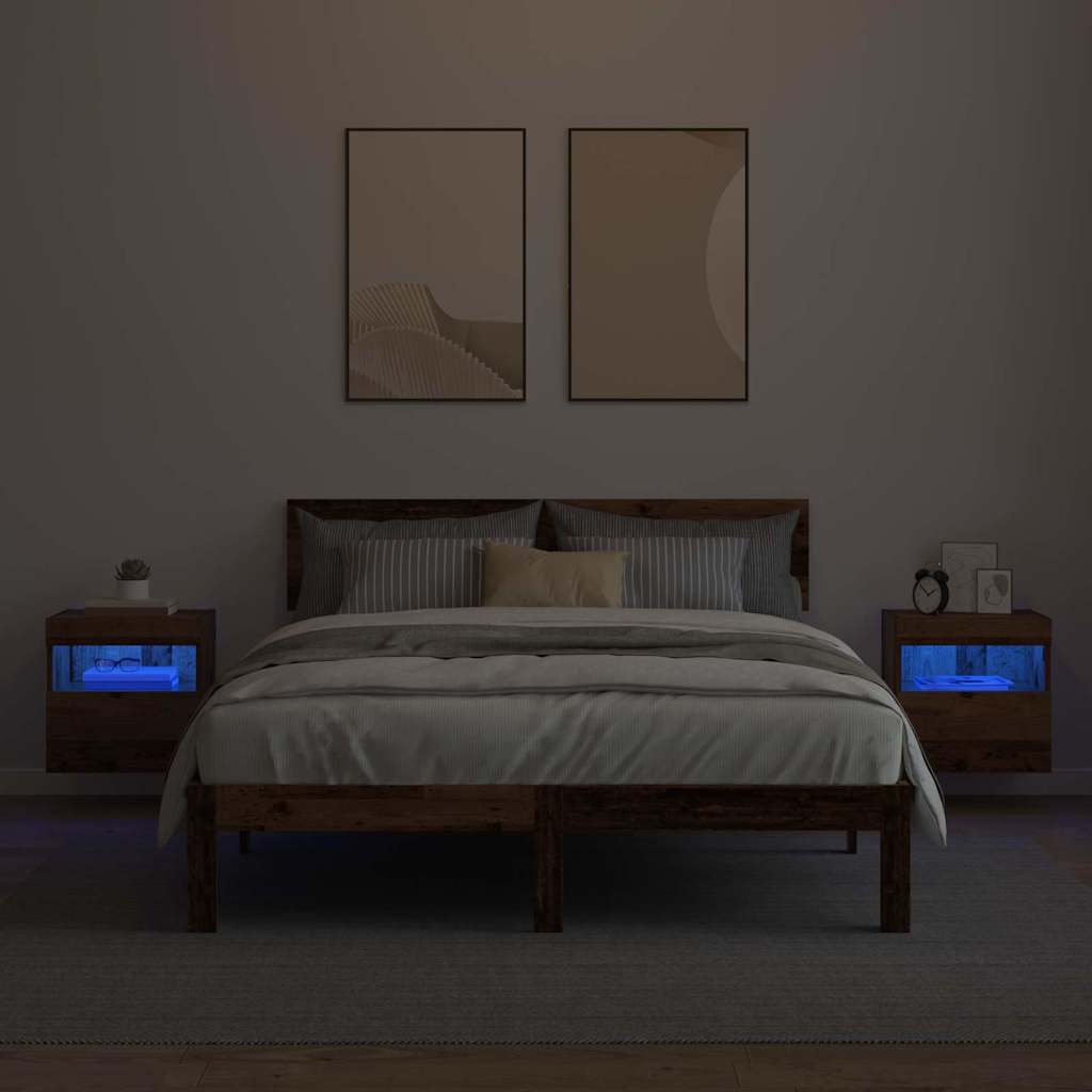 TV Væghylder 2 pcs Gammelt træ 40 x 30 x 40 cm Konstrueret træ