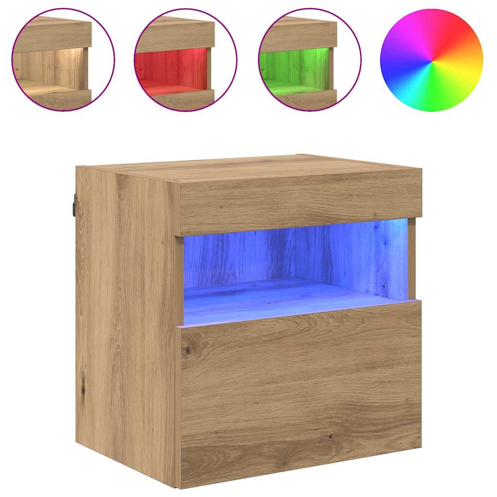 TV Væghylder Vægmonteret 2 pcs Artisan Egetræ 40 x 30 x 40 cm