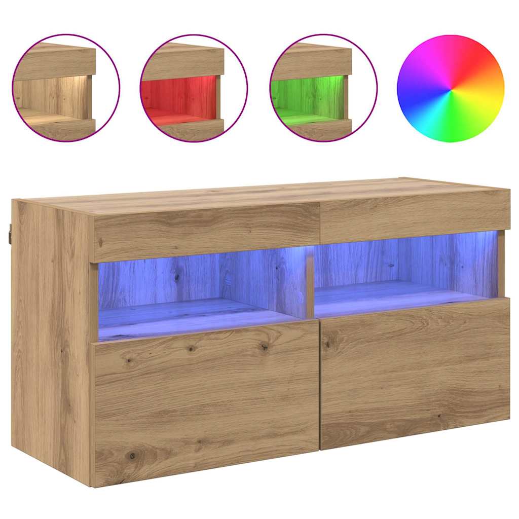 TV vægskab Artisan Egetræ 80 x 30 x 40 cm Konstrueret træ