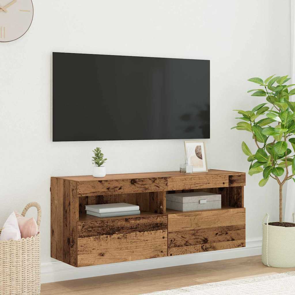 TV vægskab Gammelt træ 100 x 30 x 40 cm Konstrueret træ