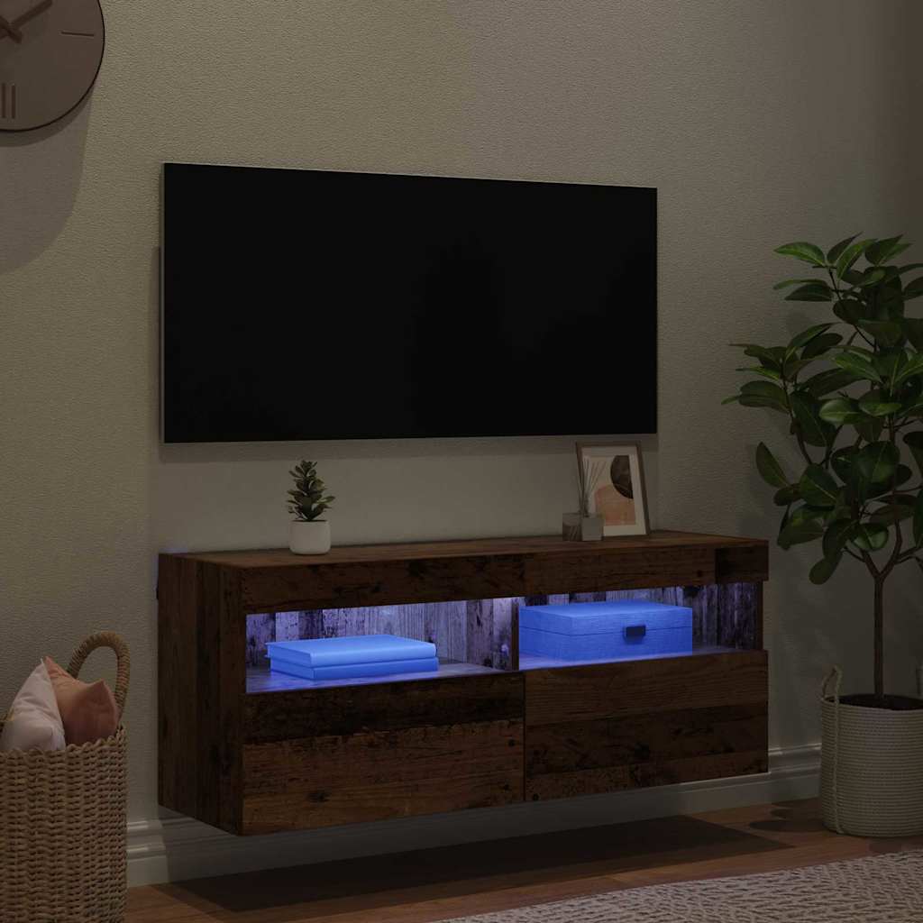 TV vægskab Gammelt træ 100 x 30 x 40 cm Konstrueret træ