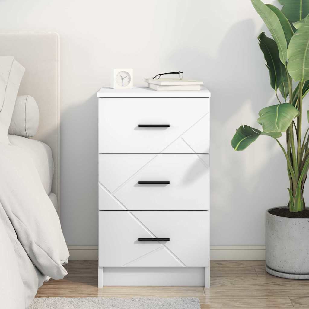 Natskab med skuffe Hvid 38 x 38 x 66 cm Konstrueret træ