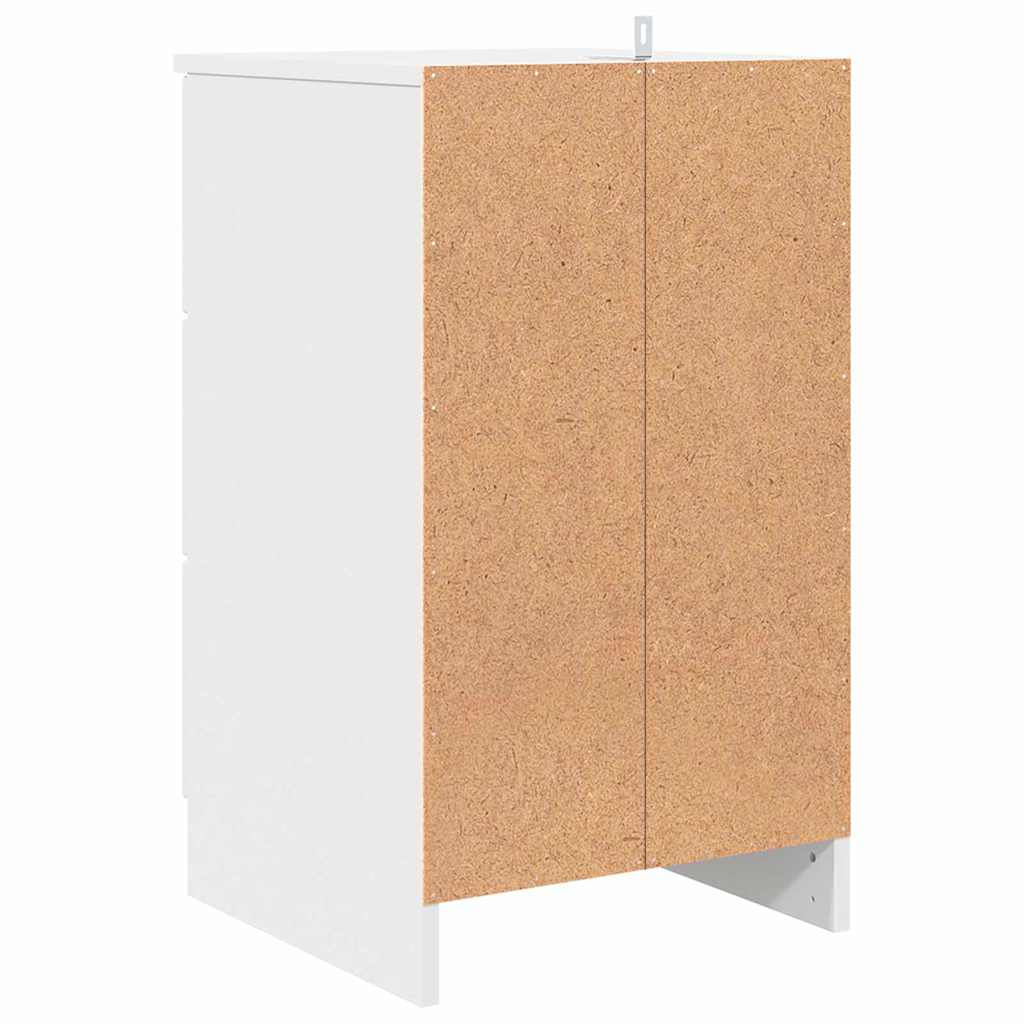 Natskab med skuffe Hvid 38 x 38 x 66 cm Konstrueret træ