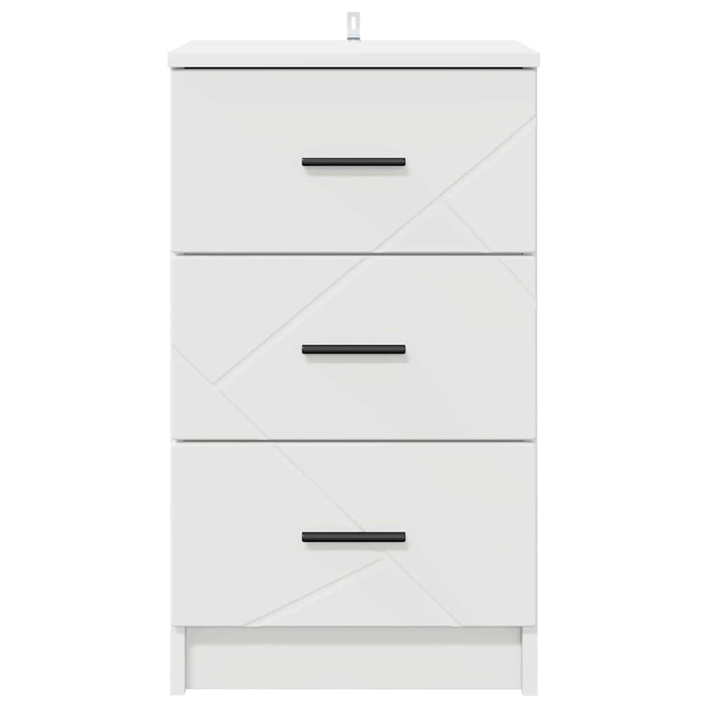 Natskab med skuffe Hvid 38 x 38 x 66 cm Konstrueret træ