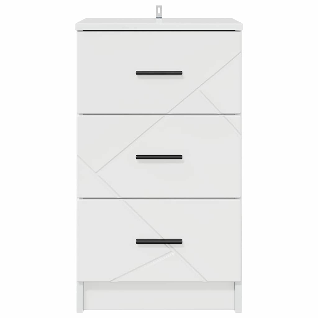 Natskab Hvid højglans 38 x 38 x 66 cm Konstrueret træ