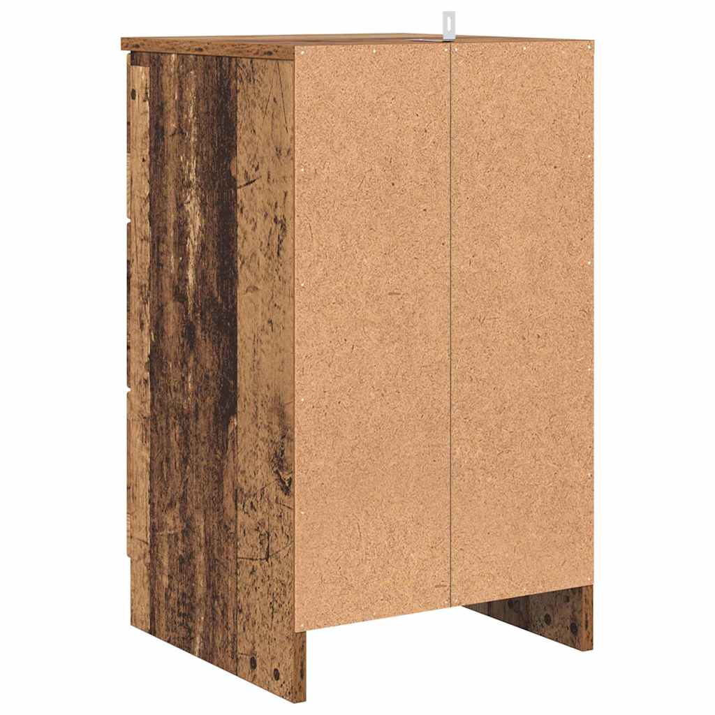 Natskab med skuffe Gammelt træ 38 x 38 x 66 cm Konstrueret træ
