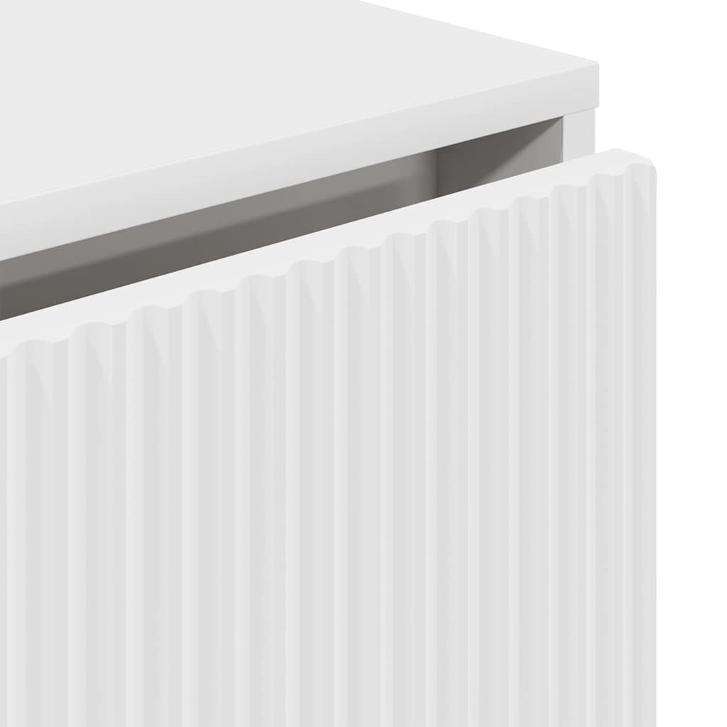 Sideboard med skuffe Hvid 79,5 x 33 x 82 cm Konstrueret træ