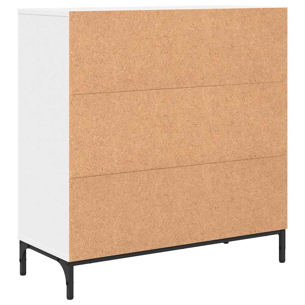 Sideboard med skuffe Hvid 79,5 x 33 x 82 cm Konstrueret træ