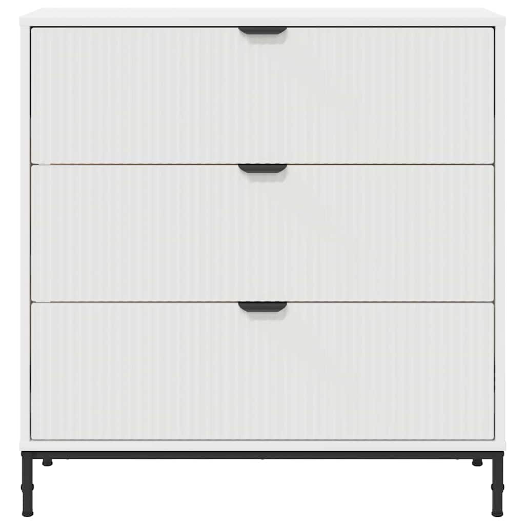 Sideboard med skuffe Hvid 79,5 x 33 x 82 cm Konstrueret træ