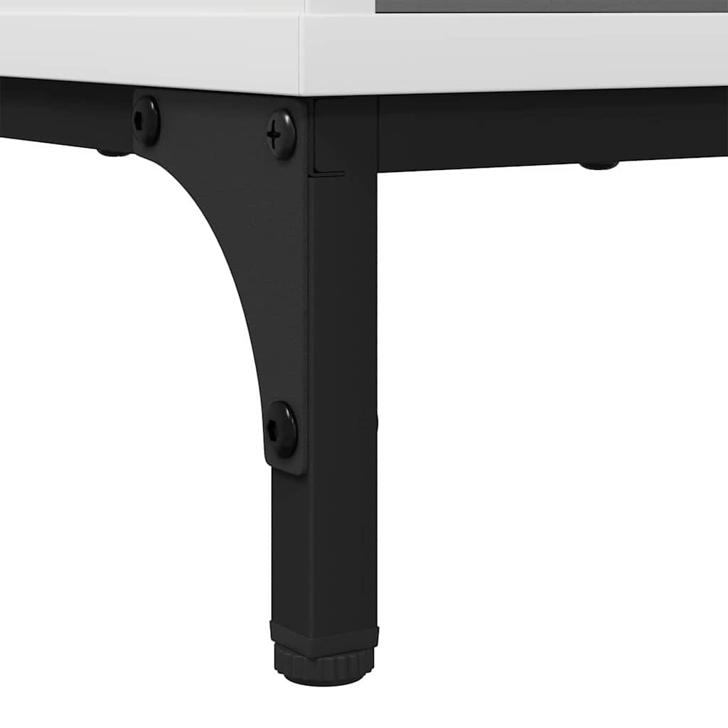 Sideboard med skuffe Hvid 89.5 x 33 x 82 cm Konstrueret træ