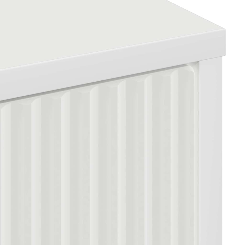 Sideboard med skuffe Hvid 89.5 x 33 x 82 cm Konstrueret træ