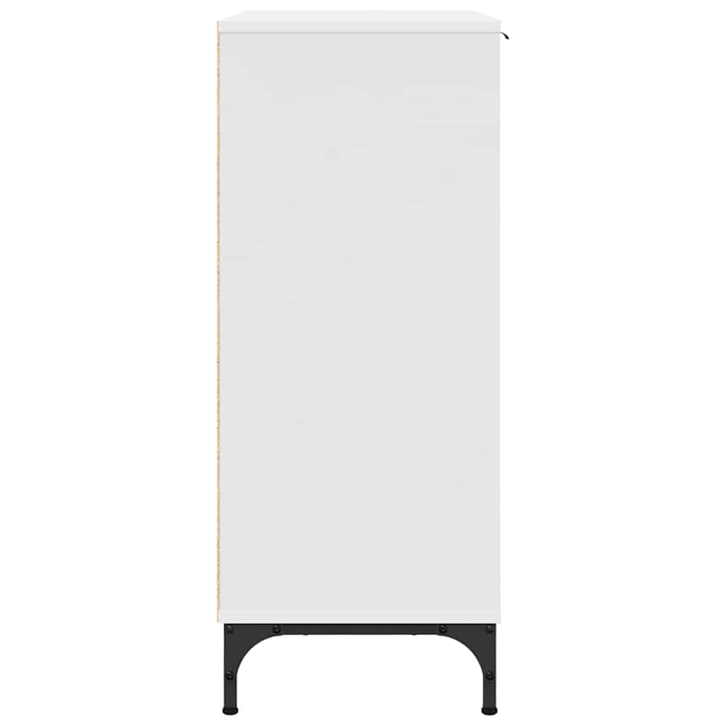 Sideboard med skuffe Hvid 89.5 x 33 x 82 cm Konstrueret træ
