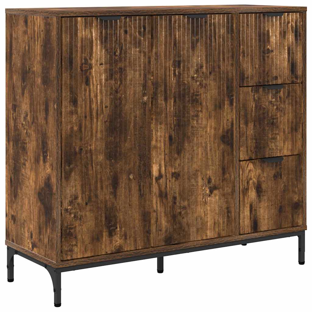 Sideboard med skuffe Røget eg 89.5 x 33 x 82 cm Konstrueret træ