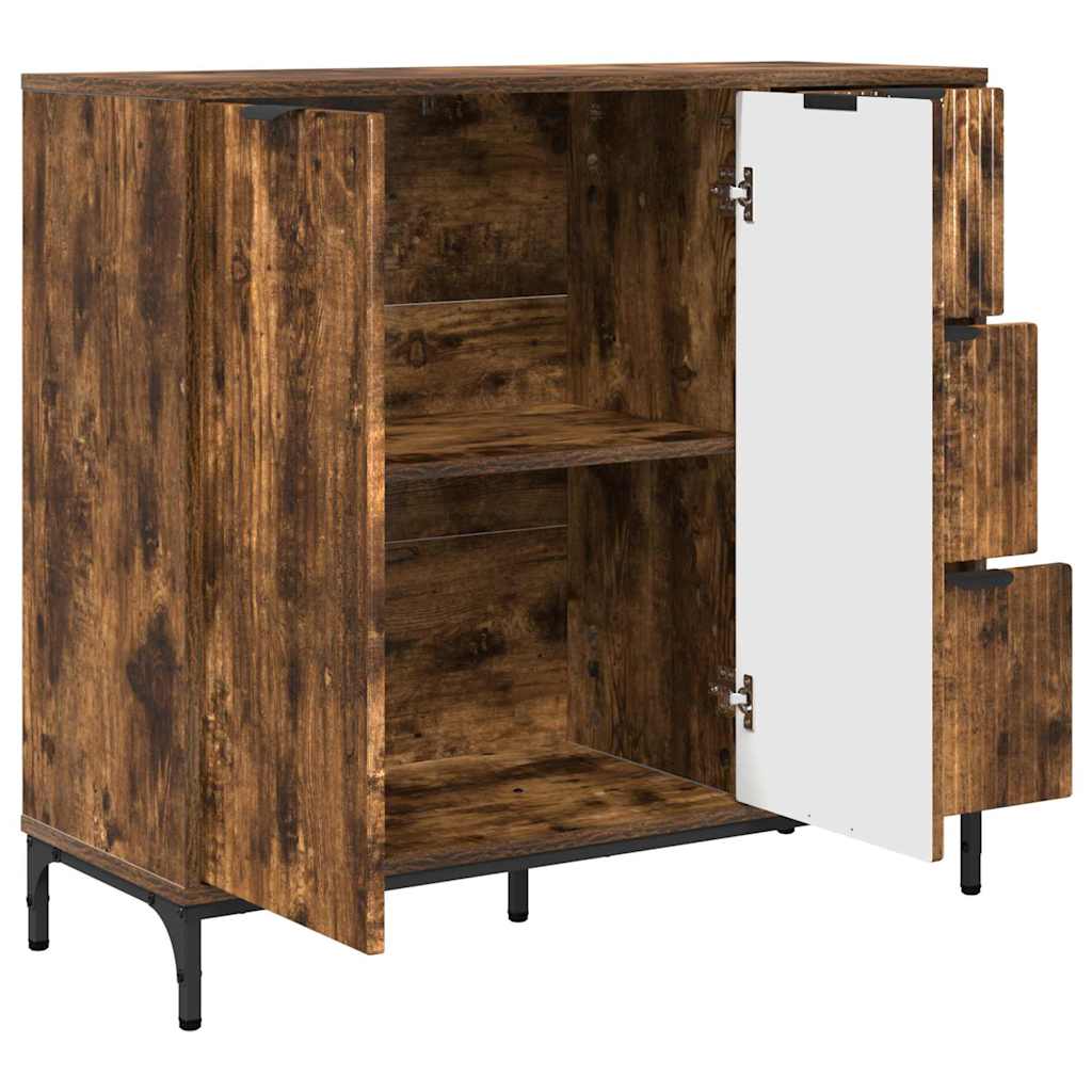 Sideboard med skuffe Røget eg 89.5 x 33 x 82 cm Konstrueret træ