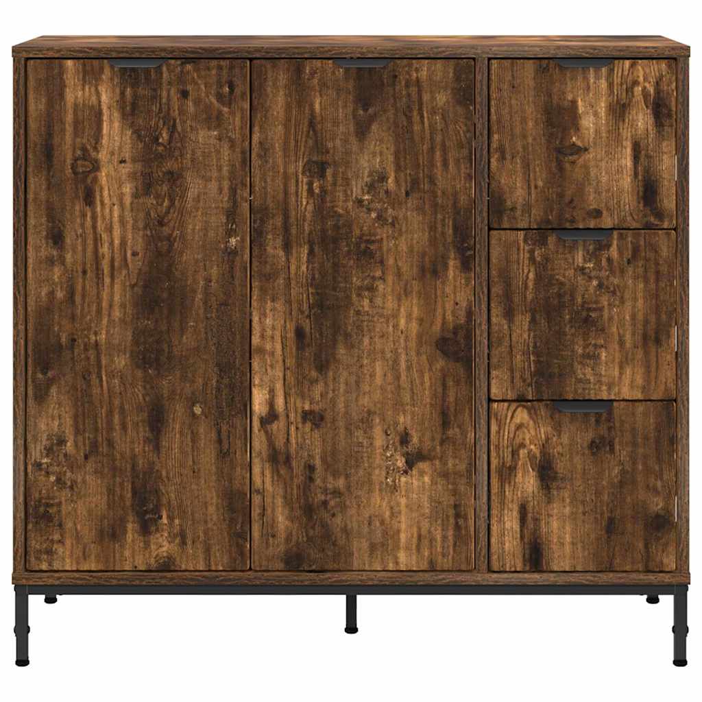 Sideboard med skuffe Røget eg 89.5 x 33 x 82 cm Konstrueret træ