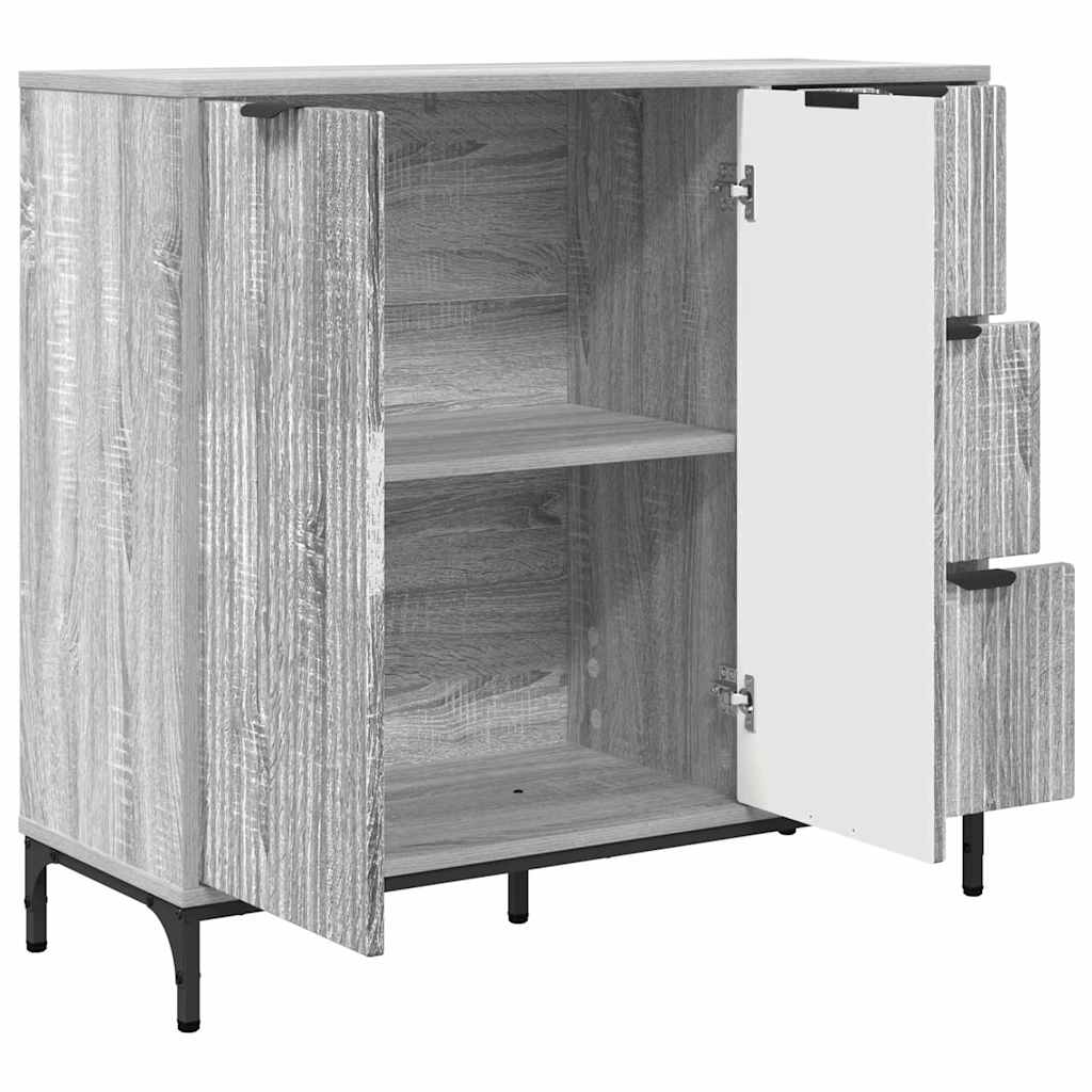 Sideboard Grå sonoma-eg 89.5 x 33 x 82 cm Konstrueret træ
