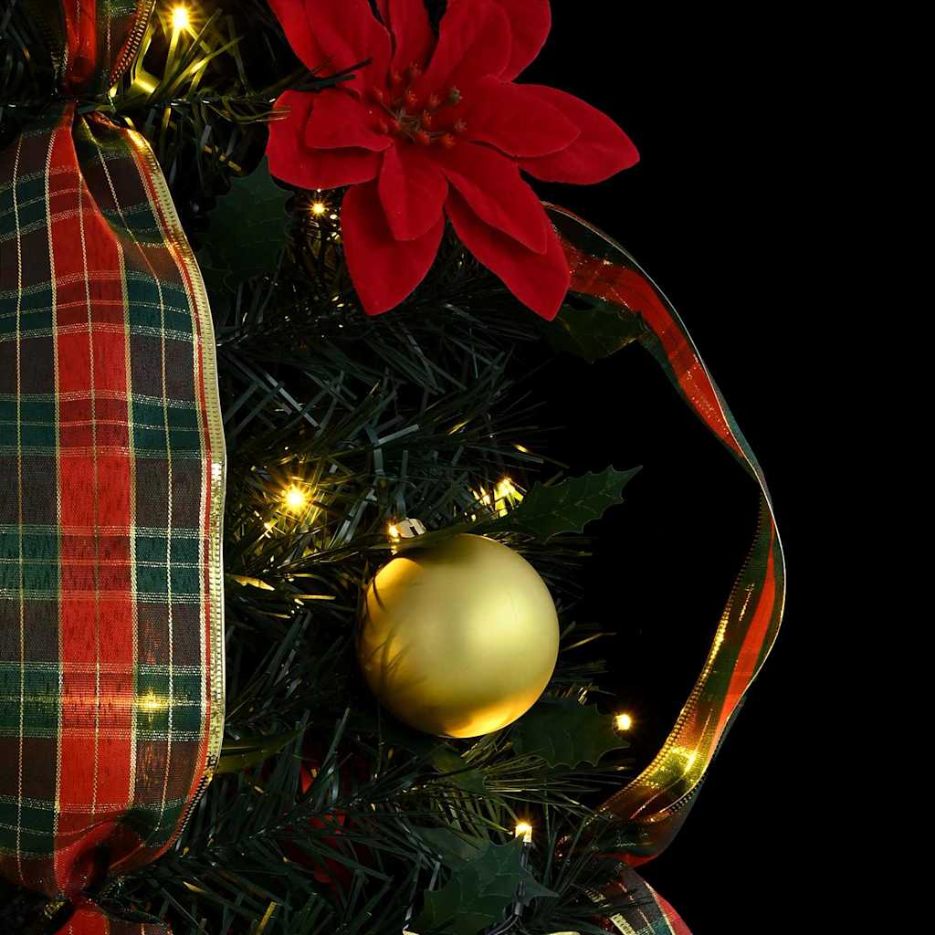 Kunstigt juletræ med 50 LED'er med stativ Grøn 120 cm PVC