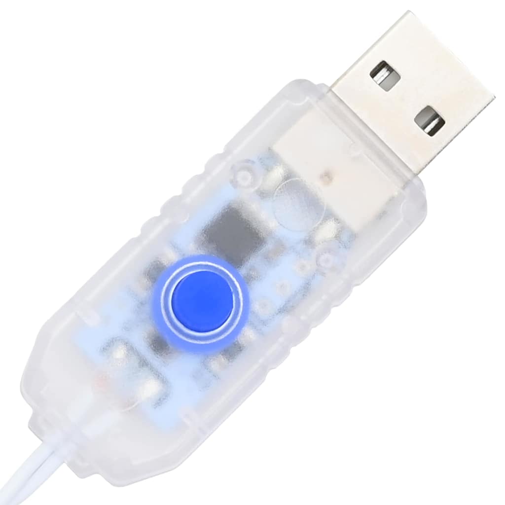 Kunstigt juletræ med 50 LED'er med stativ Hvid 120 cm PVC