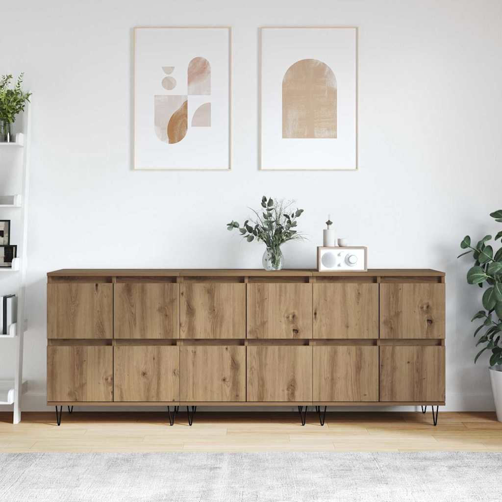 Sideboards 3 pcs artisan eg 180 x 35 x 70 cm Konstrueret træ