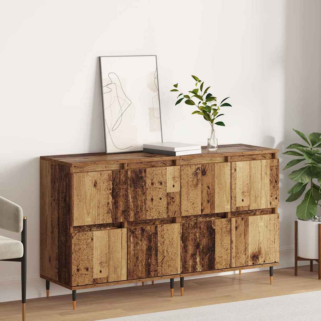 Sideboards 2 pcs Gammelt træ 120 x 35 x 70 cm Konstrueret træ