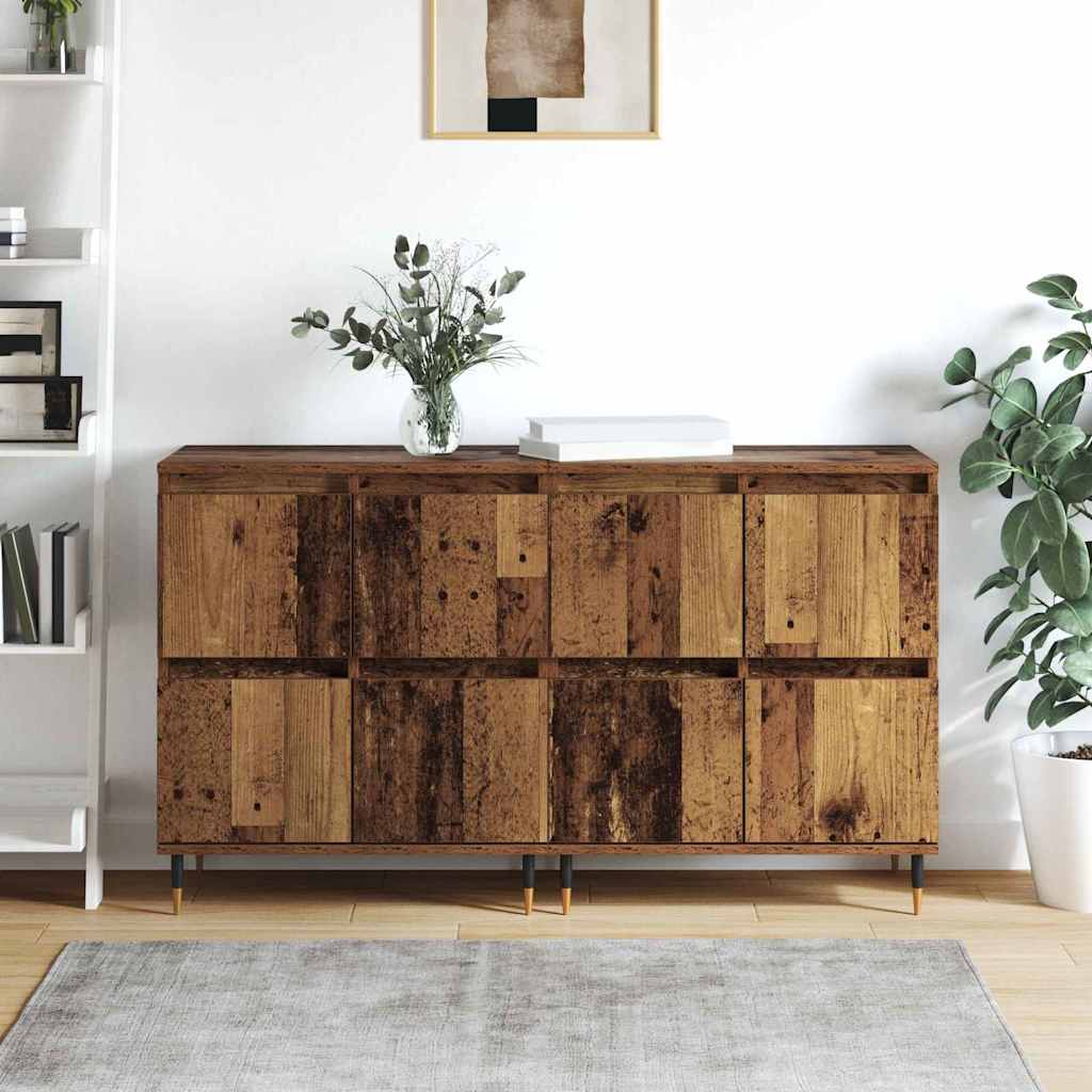 Sideboards 2 pcs Gammelt træ 120 x 35 x 70 cm Konstrueret træ