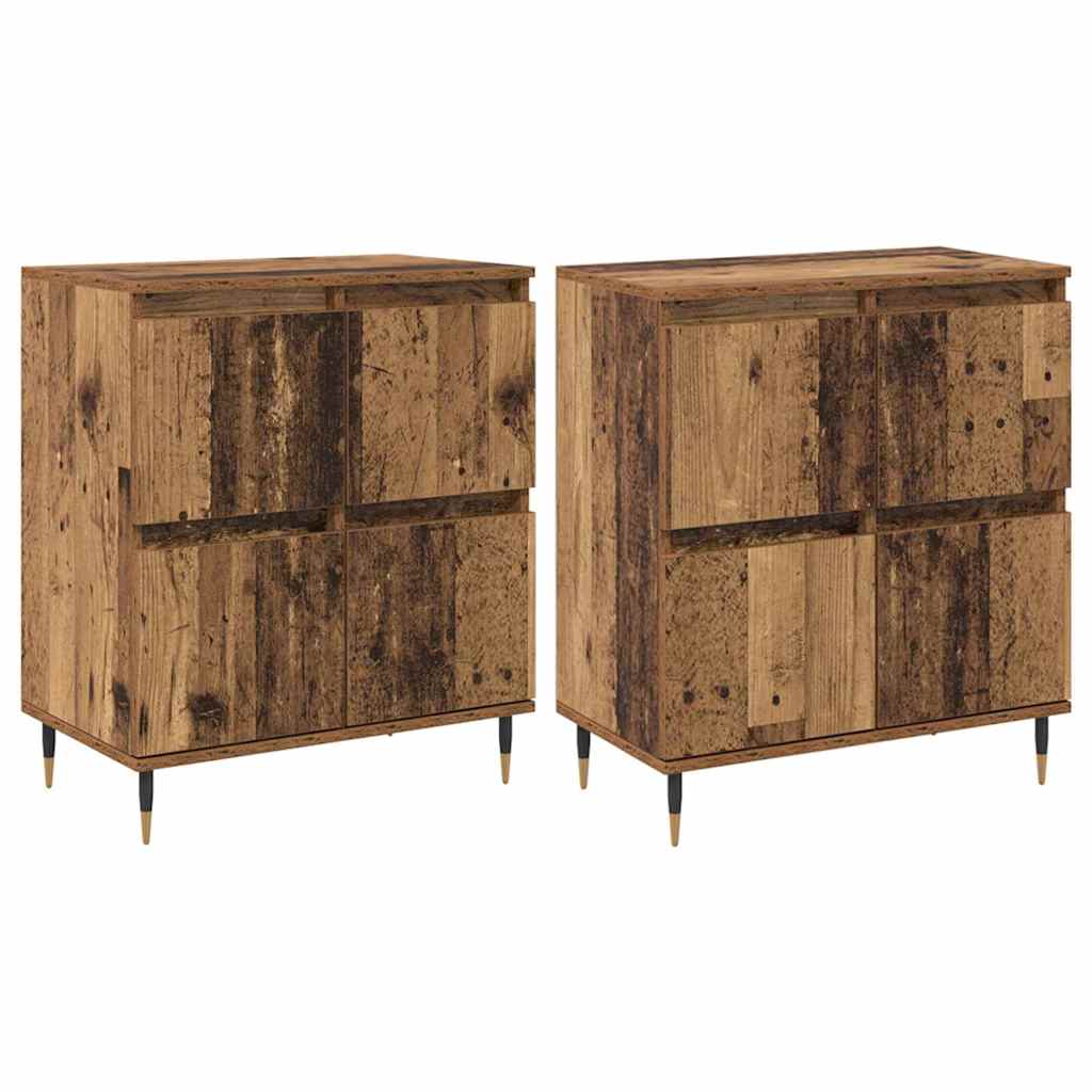Sideboards 2 pcs Gammelt træ 120 x 35 x 70 cm Konstrueret træ